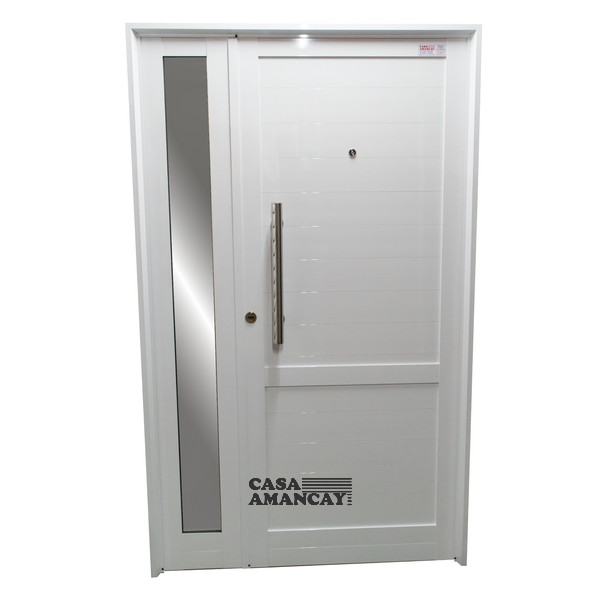 puerta aluminio 80x200 vidrio reforzada  Puertas de aluminio, Puertas de aluminio  exterior, Puertas de aluminio blanco